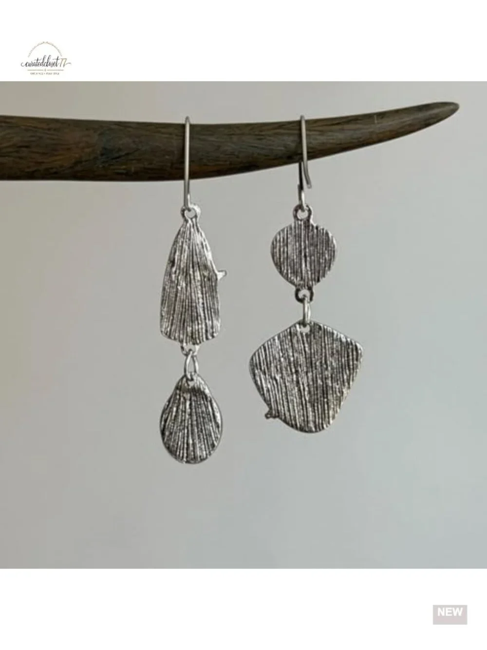 Asymmetrical Natural Stone Dangle Earrings, Irregular Geometric Drop Earrings,